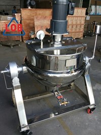 Tilt jacketed kettle